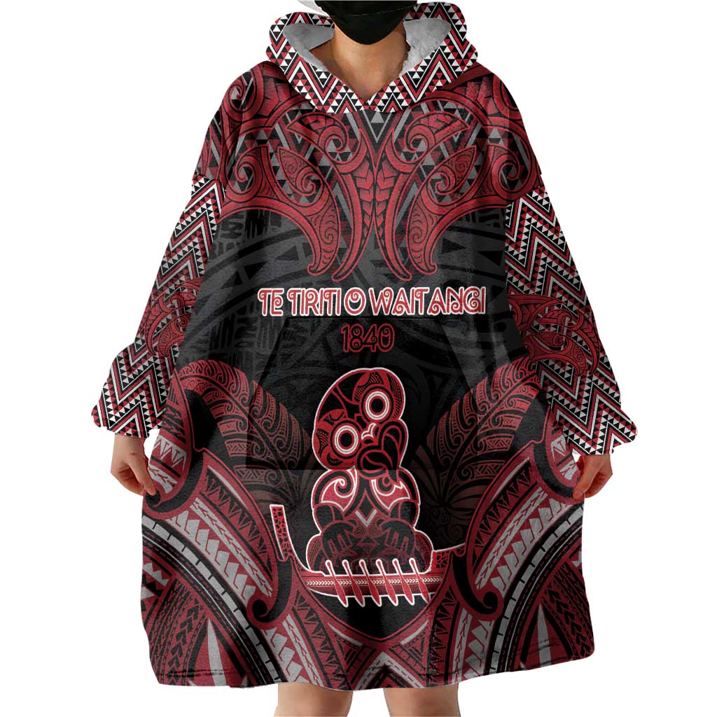 Personalised New Zealand Waitangi Day Wearable Blanket Hoodie Te Tiriti O Waitangi 1840 DT05 - Polynesian Pride