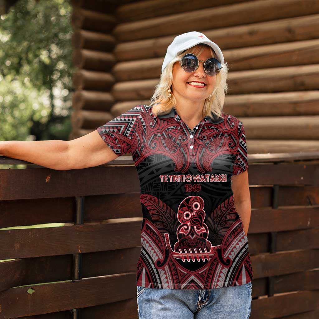 Personalised New Zealand Waitangi Day Women Polo Shirt Te Tiriti O Waitangi 1840 DT05 - Polynesian Pride