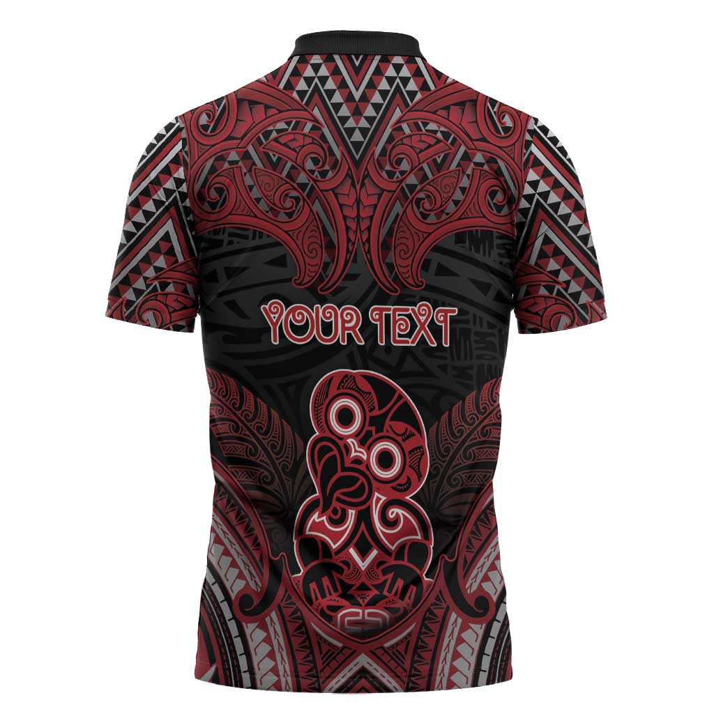 Personalised New Zealand Waitangi Day Zipper Polo Shirt Te Tiriti O Waitangi 1840 DT05 - Polynesian Pride