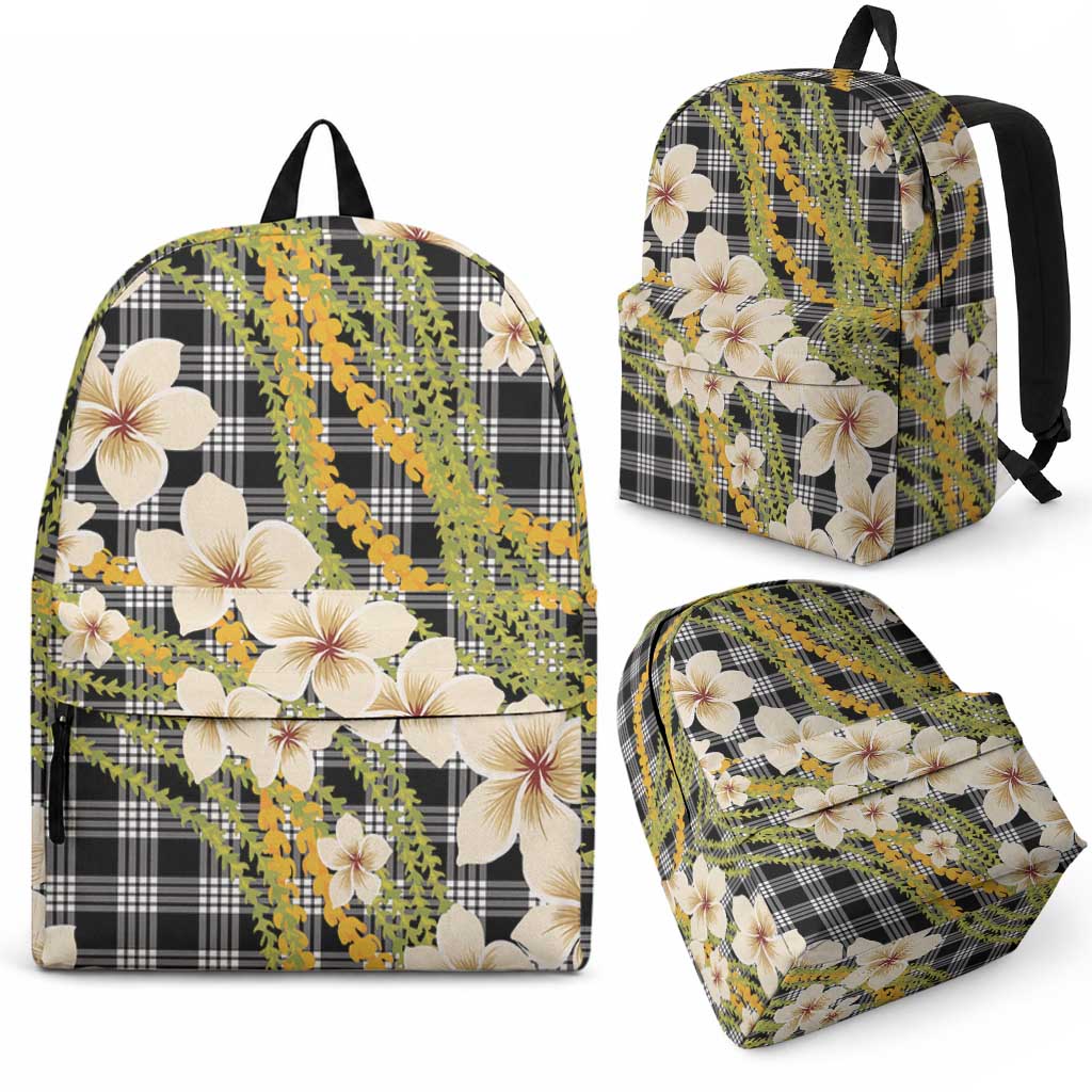 Ele'ele Hawai'i Palaka Plumeria Backpack Puakenikeni and Maile Lei LT9 - Polynesian Pride