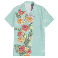 Hawaii Tropical Family Matching Outfit Hibiscus Flowers Polynesian Off Shoulder Long Sleeve Dress And Shirt Family Set Dad's Shirt - Short Sleeve - Polynesian Pride