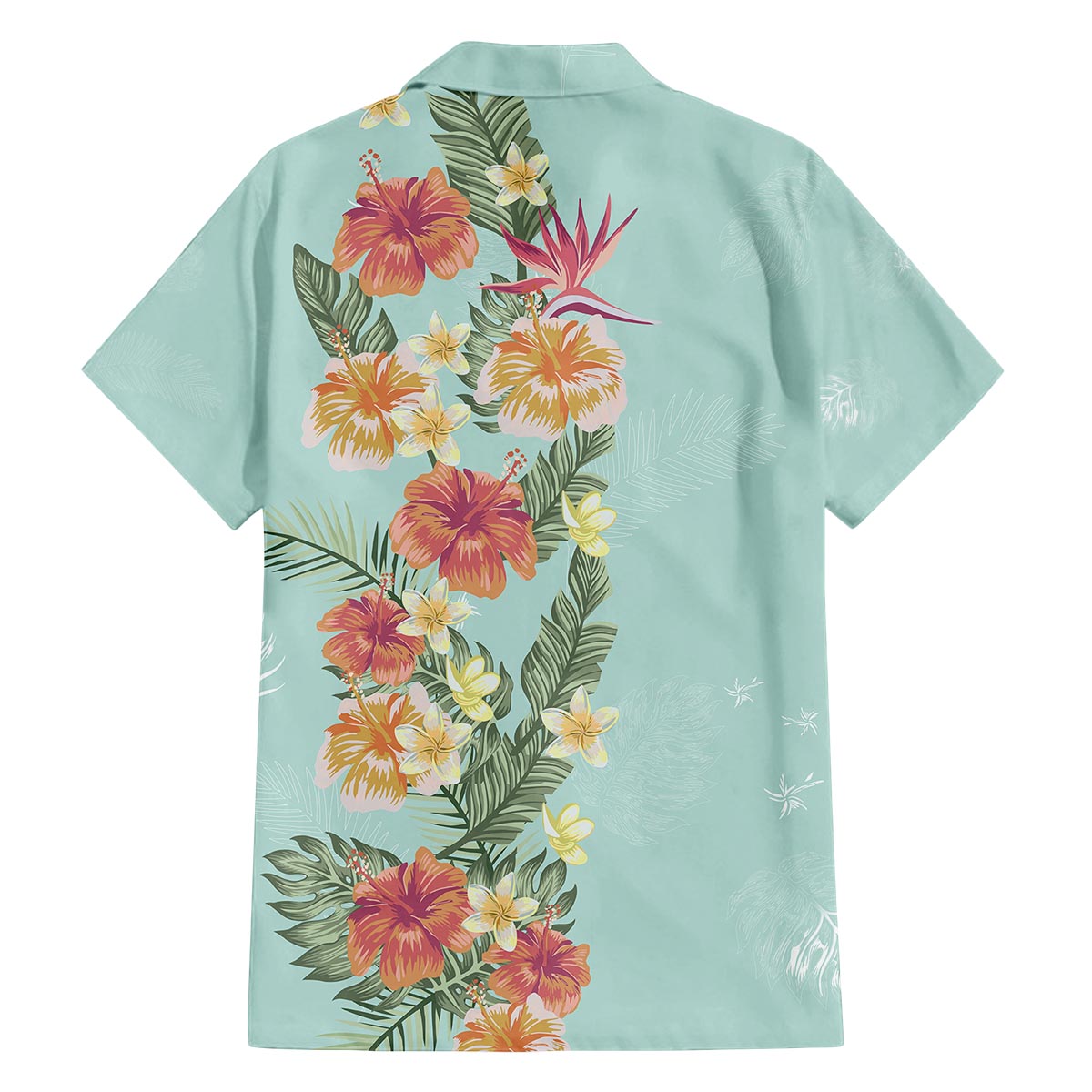 Hawaii Tropical Family Matching Outfit Hibiscus Flowers Polynesian Off Shoulder Long Sleeve Dress And Shirt Family Set - Polynesian Pride