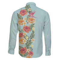 Hawaii Tropical Family Matching Outfit Hibiscus Flowers Polynesian Off Shoulder Long Sleeve Dress And Shirt Family Set - Polynesian Pride