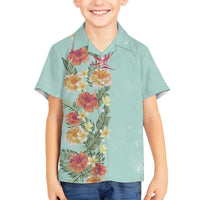 Hawaii Tropical Family Matching Outfit Hibiscus Flowers Polynesian Off Shoulder Long Sleeve Dress And Shirt Family Set Son's Shirt - Polynesian Pride