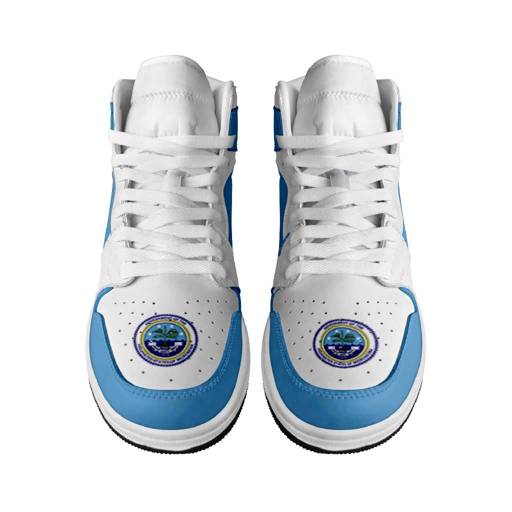 Federated States Of Micronesia High Sneakers AJ1 Coat Of Arms Flag Inspired