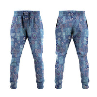 Federated States of Micronesia Merry Christmas Jogger Pants Pacific Patchwork Xmas Vibes LT9 Blue - Polynesian Pride