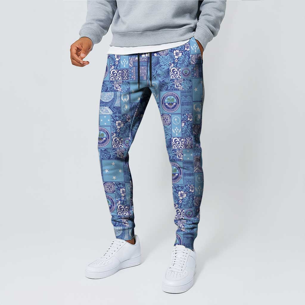 Federated States of Micronesia Merry Christmas Jogger Pants Pacific Patchwork Xmas Vibes LT9 - Polynesian Pride