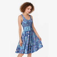 Federated States of Micronesia Merry Christmas Midi Dress Pacific Patchwork Xmas Vibes LT9 - Polynesian Pride