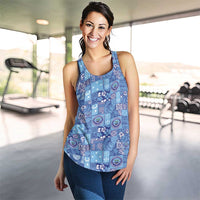 Federated States of Micronesia Merry Christmas Women Racerback Tank Pacific Patchwork Xmas Vibes LT9 - Polynesian Pride