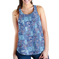 Federated States of Micronesia Merry Christmas Women Racerback Tank Pacific Patchwork Xmas Vibes LT9 - Polynesian Pride