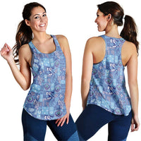Federated States of Micronesia Merry Christmas Women Racerback Tank Pacific Patchwork Xmas Vibes LT9 - Polynesian Pride