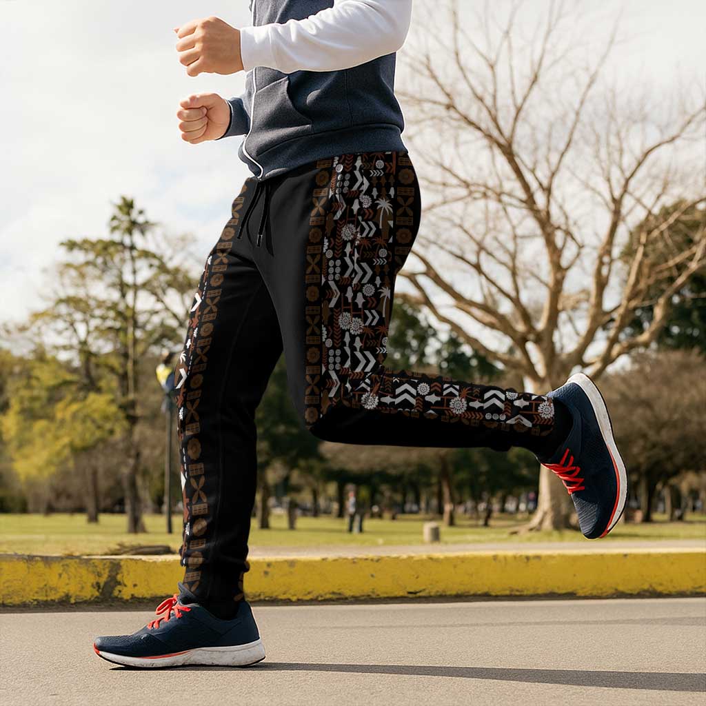 Fiji Bati Jogger Pants Masi-inspired Tapa Pattern