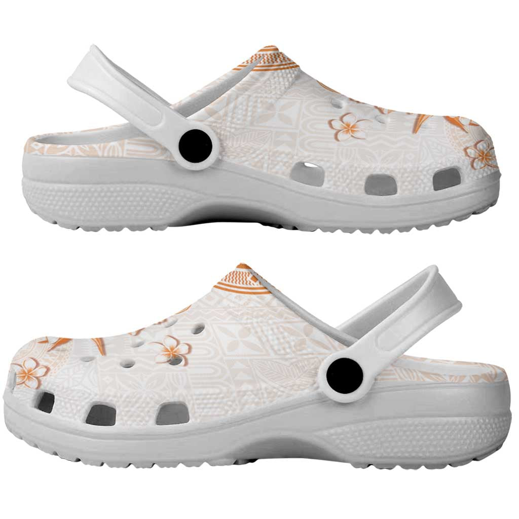 Fiji Clogs Shoes Masi Tapa Pattern Brown - Polynesian Pride