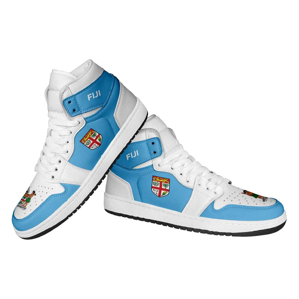 Fiji High Sneakers AJ1 Coat Of Arms Flag Inspired LT05 - Polynesian Pride