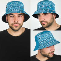 Fiji Marau na Kerisimasi Bucket Hat Aqua Tagimoucia Tapa Masi Tribal LT9 - Polynesian Pride