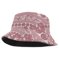 Fiji Marau na Kerisimasi Bucket Hat Dusty Rose Tagimoucia Tapa Masi Tribal LT9 One Size Pink - Polynesian Pride