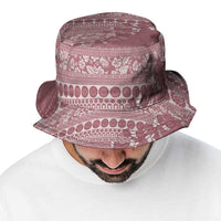 Fiji Marau na Kerisimasi Bucket Hat Dusty Rose Tagimoucia Tapa Masi Tribal LT9 - Polynesian Pride