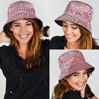 Fiji Marau na Kerisimasi Bucket Hat Dusty Rose Tagimoucia Tapa Masi Tribal LT9 - Polynesian Pride