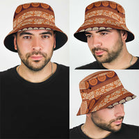 Fiji Marau na Kerisimasi Bucket Hat Gold Tapa Masi Inspired Christmas LT9 - Polynesian Pride