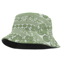 Fiji Marau na Kerisimasi Bucket Hat Sage Green Tagimoucia Tapa Masi Tribal LT9 One Size Green - Polynesian Pride