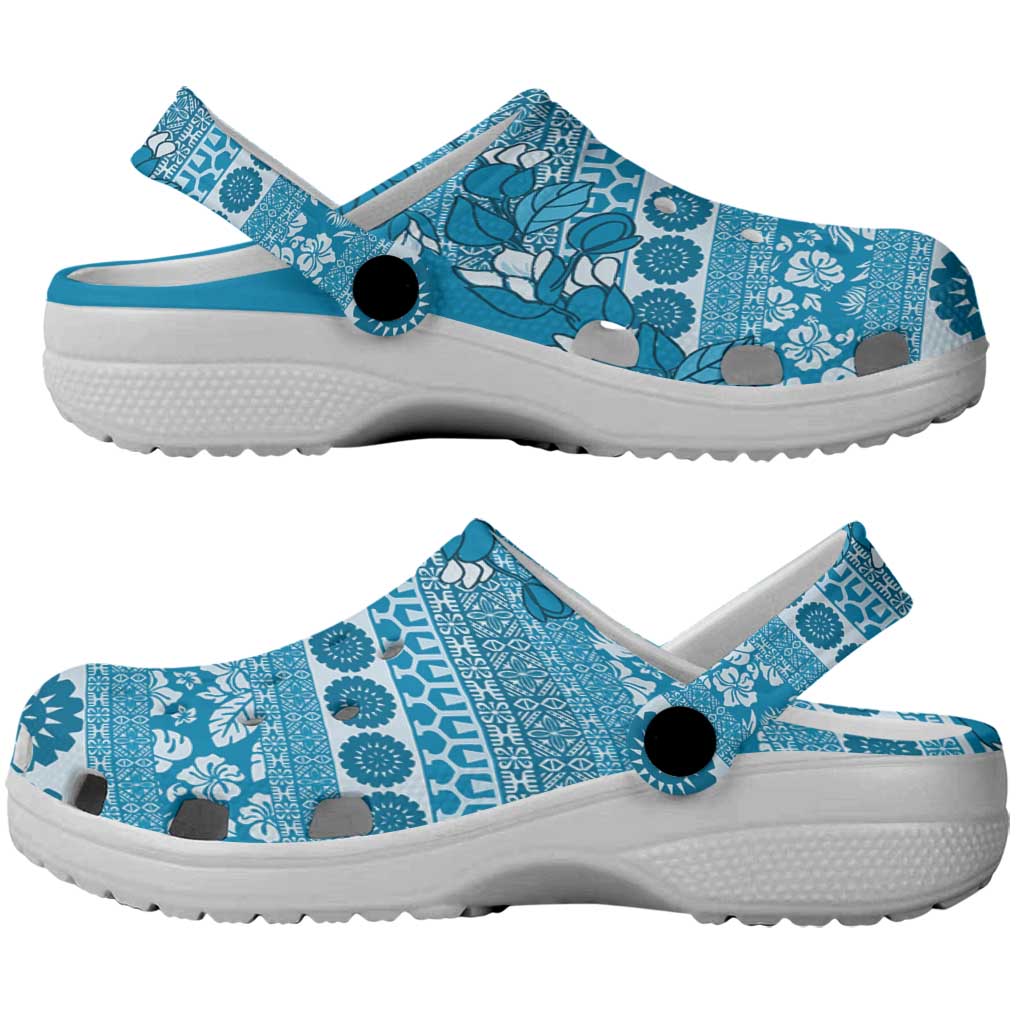 Fiji Marau na Kerisimasi Clogs Shoes Aqua Tagimoucia Tapa Masi Tribal LT9 - Polynesian Pride