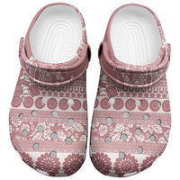 Fiji Marau na Kerisimasi Clogs Shoes Dusty Rose Tagimoucia Tapa Masi Tribal LT9 Pink - Polynesian Pride