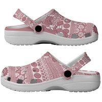 Fiji Marau na Kerisimasi Clogs Shoes Dusty Rose Tagimoucia Tapa Masi Tribal LT9 - Polynesian Pride