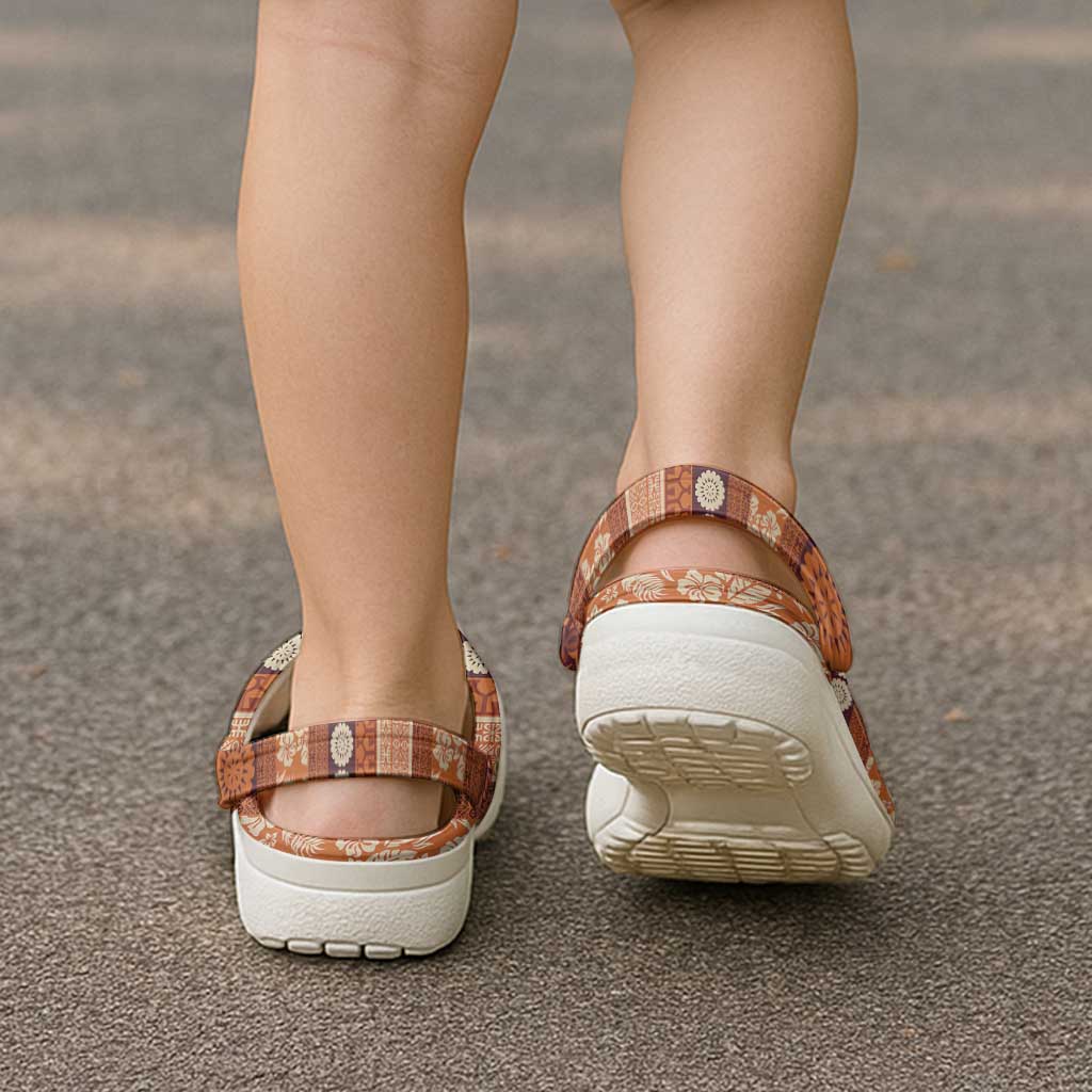 Fiji Marau na Kerisimasi Clogs Shoes Gold Tapa Masi Inspired Christmas - Polynesian Pride