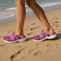Fiji Marau na Kerisimasi Clogs Shoes Pink Tapa Masi Inspired Christmas - Polynesian Pride