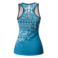 Fiji Marau na Kerisimasi Hollow Tank Top Aqua Tagimoucia Tapa Masi Tribal LT9 - Polynesian Pride