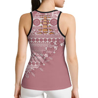 Fiji Marau na Kerisimasi Hollow Tank Top Dusty Rose Tagimoucia Tapa Masi Tribal LT9 - Polynesian Pride