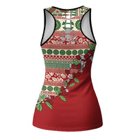 Fiji Marau na Kerisimasi Hollow Tank Top Red Tagimoucia Tapa Masi Tribal LT9 - Polynesian Pride