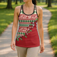 Fiji Marau na Kerisimasi Hollow Tank Top Red Tagimoucia Tapa Masi Tribal LT9 - Polynesian Pride