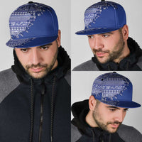 Fiji Marau na Kerisimasi Snapback Cap Blue Tagimoucia Tapa Masi Tribal LT9 - Polynesian Pride