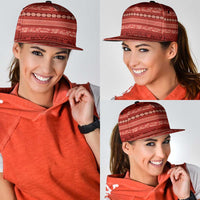 Fiji Marau na Kerisimasi Snapback Cap Red Tapa Masi Inspired Christmas - Polynesian Pride