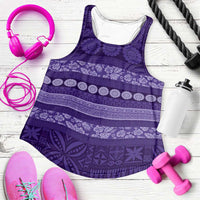 Fiji Marau na Kerisimasi Women Racerback Tank Purple Tapa Masi Inspired Christmas LT9 Purple - Polynesian Pride