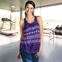 Fiji Marau na Kerisimasi Women Racerback Tank Purple Tapa Masi Inspired Christmas LT9 - Polynesian Pride