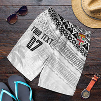 Fiji Rugby Custom Kaiviti Masi Shorts for Men Black LT7 Black - Polynesian Pride