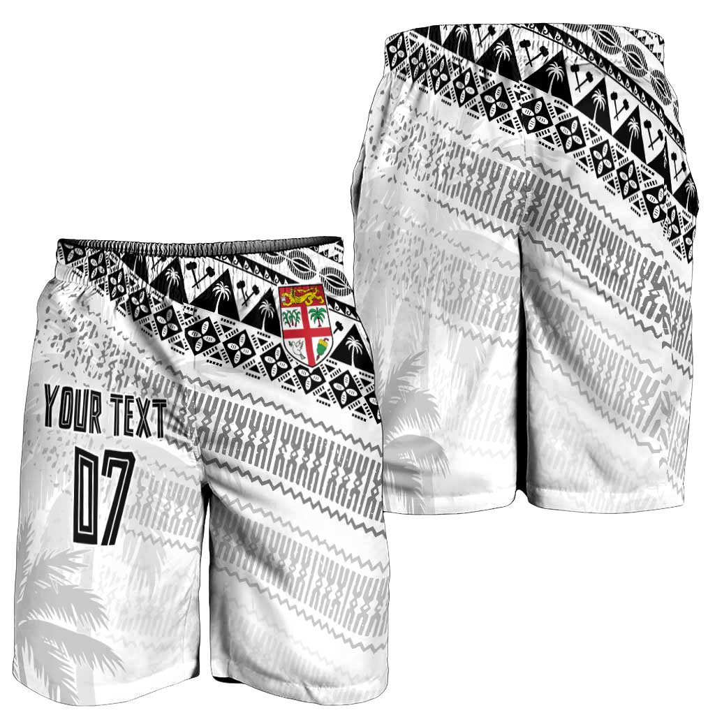Fiji Rugby Custom Kaiviti Masi Shorts for Men Black LT7 - Polynesian Pride