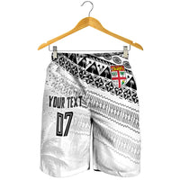 Fiji Rugby Custom Kaiviti Masi Shorts for Men Black LT7 - Polynesian Pride