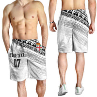 Fiji Rugby Custom Kaiviti Masi Shorts for Men Black LT7 - Polynesian Pride