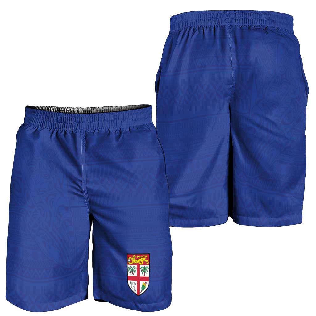 Fijian Football Shorts for Men Tapa Pattern and Shark Tribal LT03 - Polynesian Pride