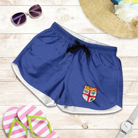 Fijian Football Shorts for Women Tapa Pattern and Shark Tribal
