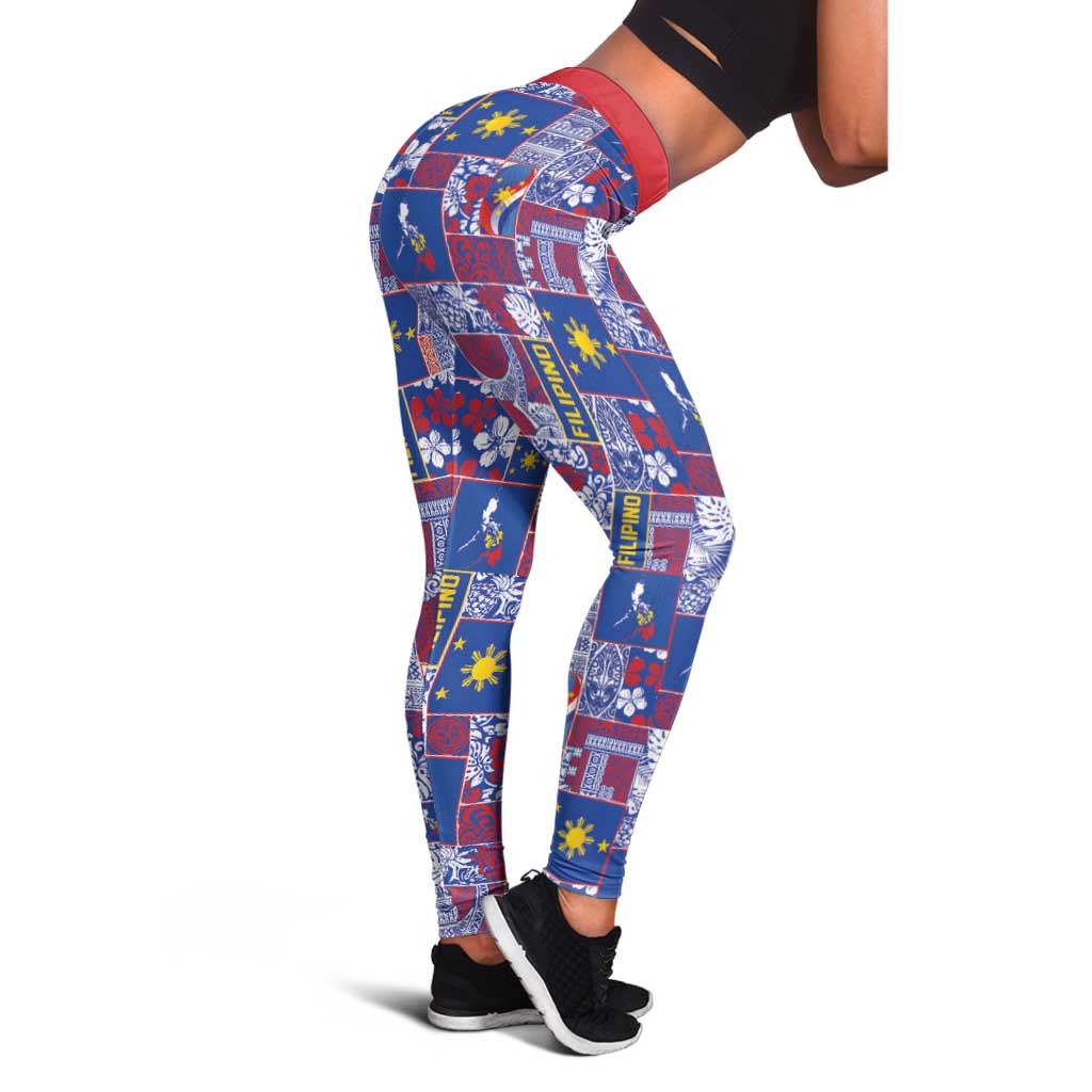 Filipino Maligayang Pasko Leggings Pacific Patchwork Xmas Vibes - Polynesian Pride