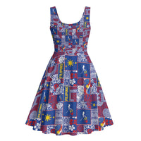 Filipino Maligayang Pasko Midi Dress Pacific Patchwork Xmas Vibes LT9 - Polynesian Pride