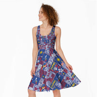 Filipino Maligayang Pasko Midi Dress Pacific Patchwork Xmas Vibes LT9 - Polynesian Pride