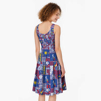 Filipino Maligayang Pasko Midi Dress Pacific Patchwork Xmas Vibes LT9 - Polynesian Pride