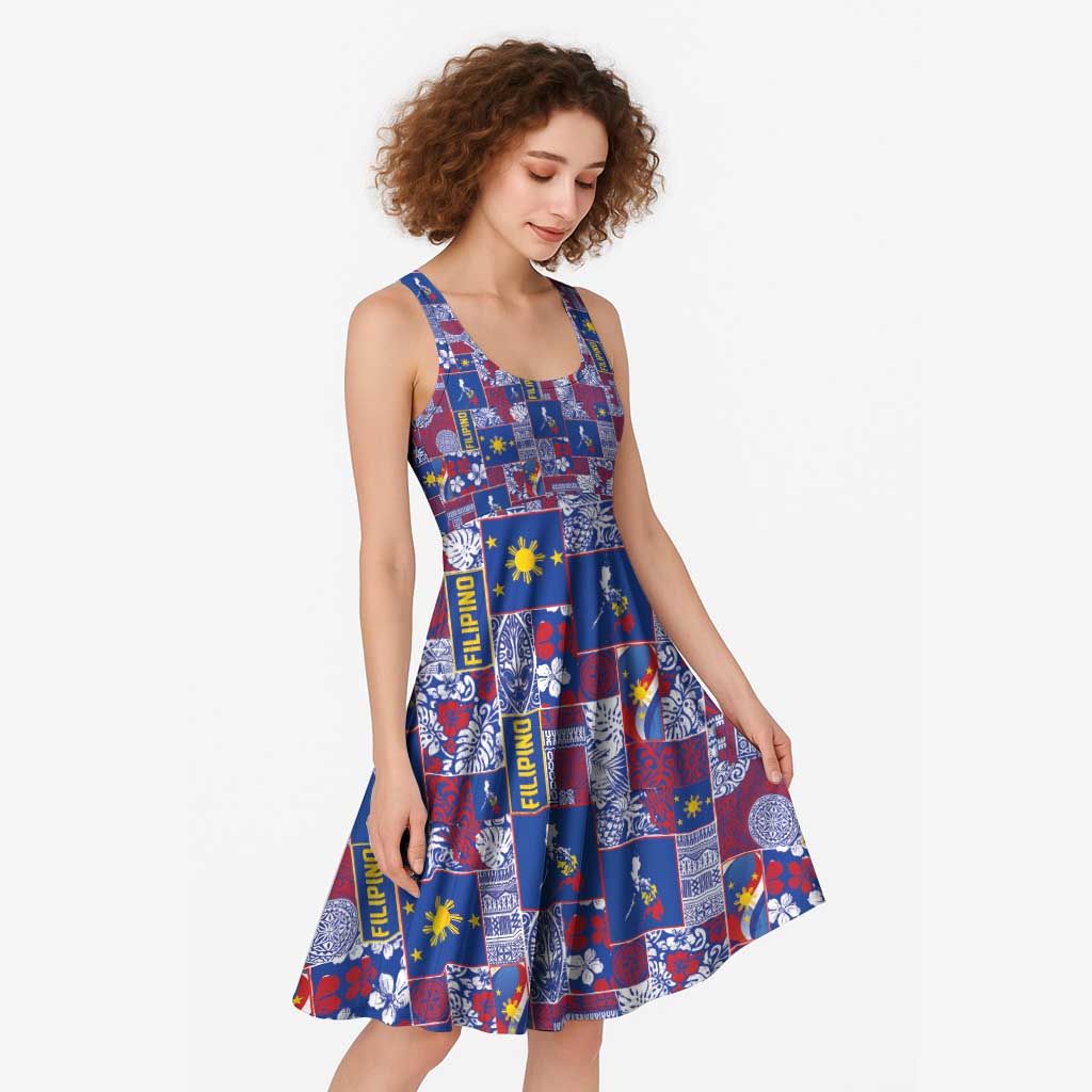 Filipino Maligayang Pasko Midi Dress Pacific Patchwork Xmas Vibes LT9 - Polynesian Pride