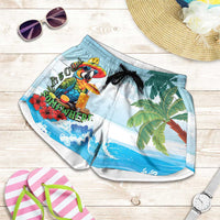 Funny Parrot Margarita Five O'clock Somewhere Shorts for Women LT9 Blue - Polynesian Pride