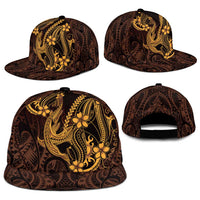 Gold Black Aloha Hawaii Snapback Cap Polynesian Shark Tattoo With Plumeria LT14 - Polynesian Pride
